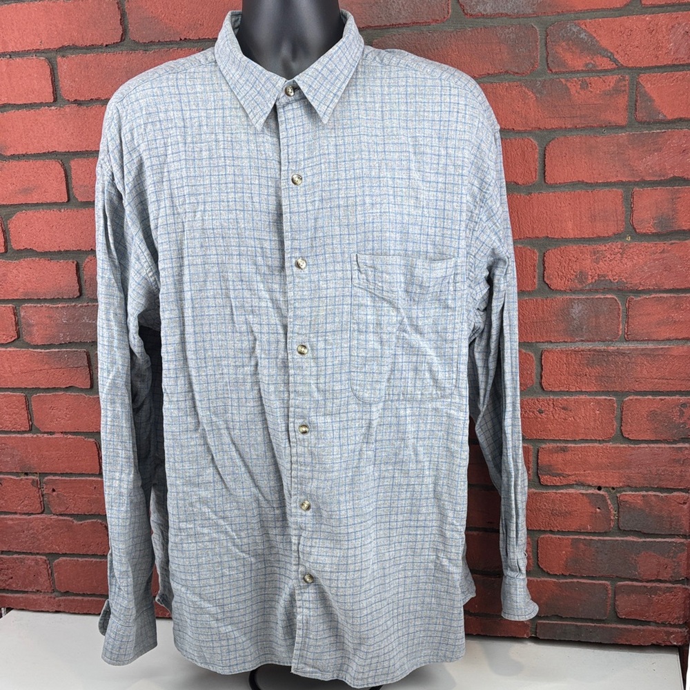 Madison Trader Shirt Mens XL Button Up Checkered Flannel